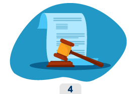 teal flat icon of a gavel and block